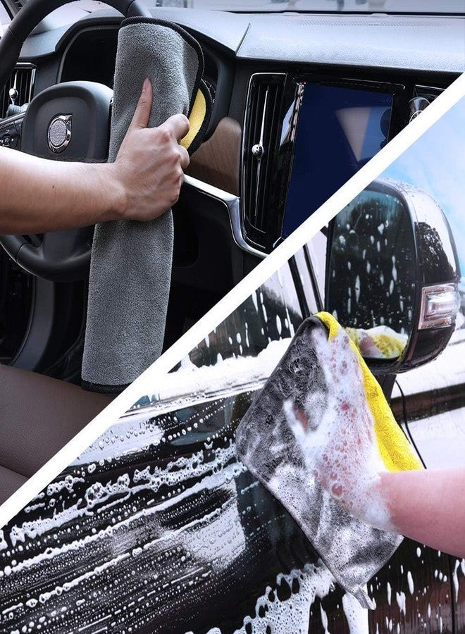 Riviox Car Accessices Cleaning 800 GSM Microfiber Towel for Car Cleaning and Detailing - Dual Sided, Extra Thick Plush Microfiber Cloth - Image 3